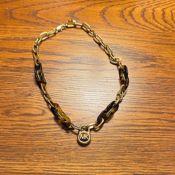 Michael Kors Gold and Black Link Necklace - Picture 1 of 1
